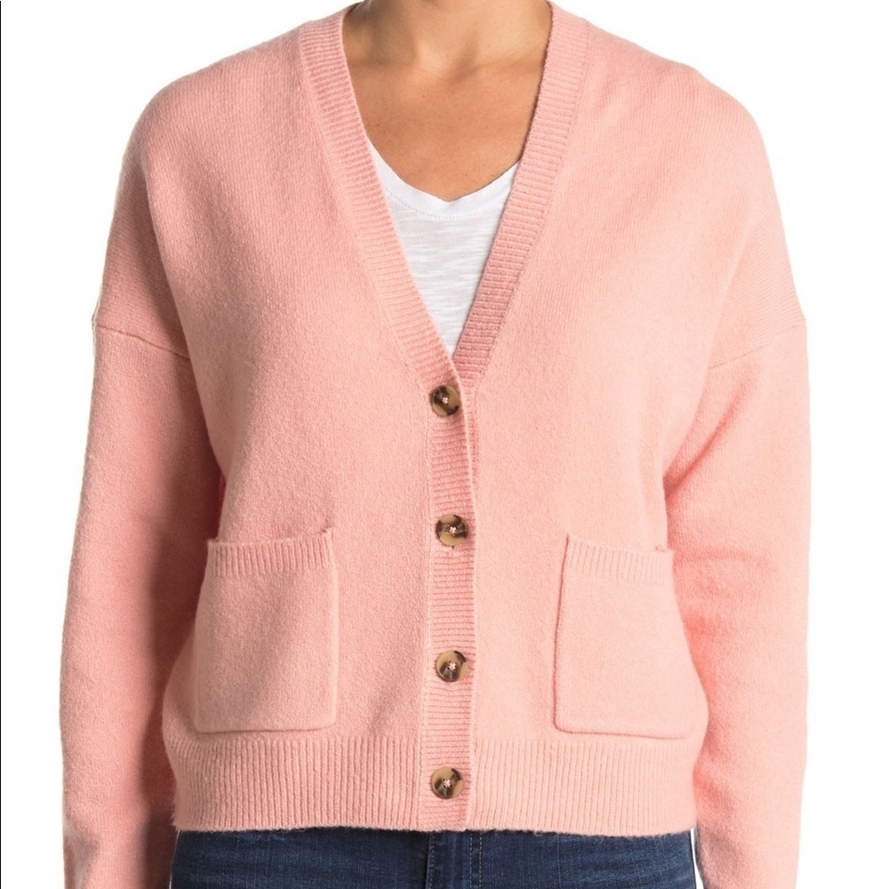 Madewell Spring Wool Blend Cardigan V-Neck Sweater